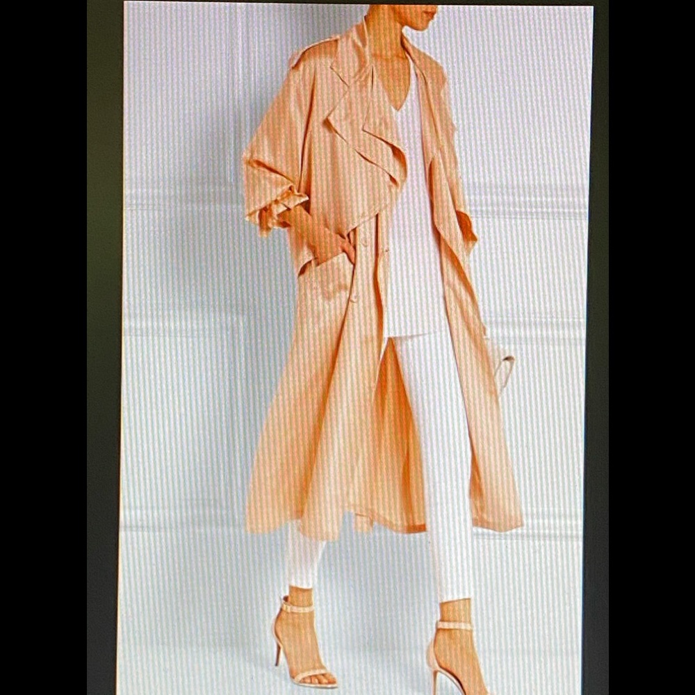 New York & Company Peach Trench Coat NWOT